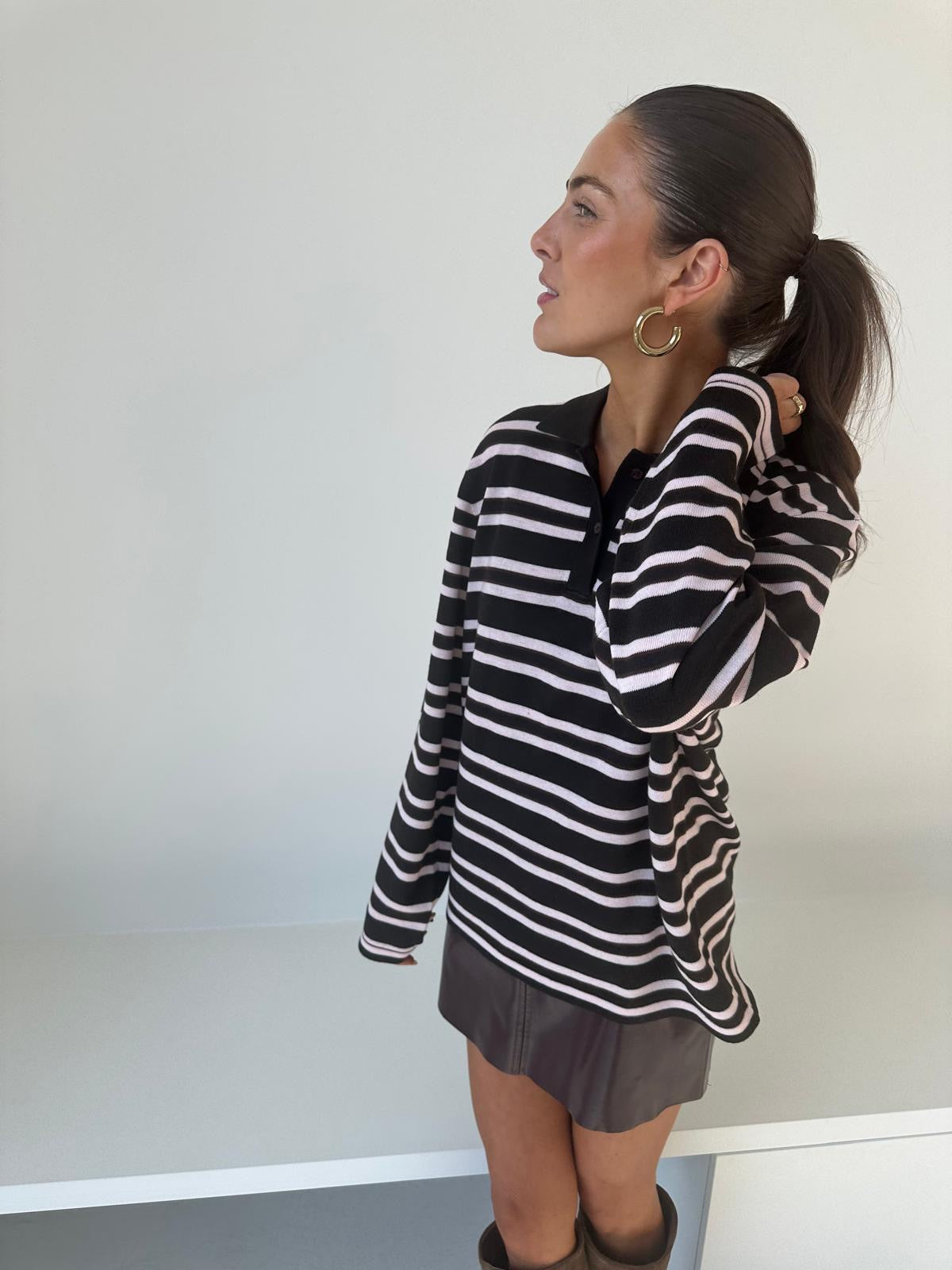 Mala polo knit blouse