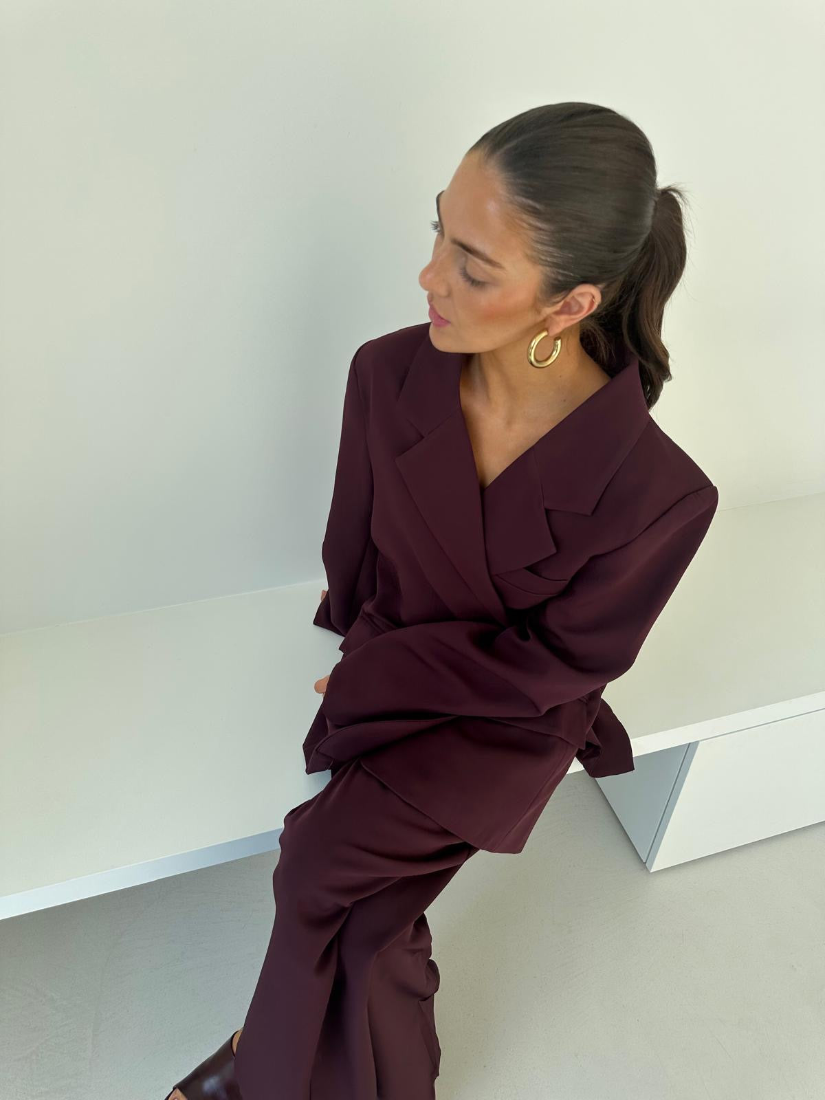 Panko suit pants burgundy