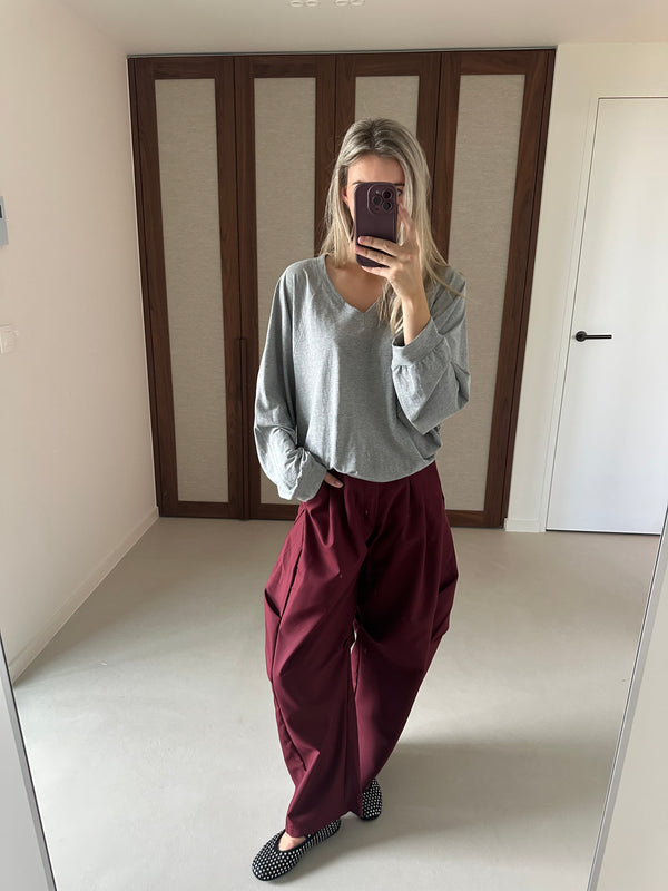 Pova pleated pants burgundy