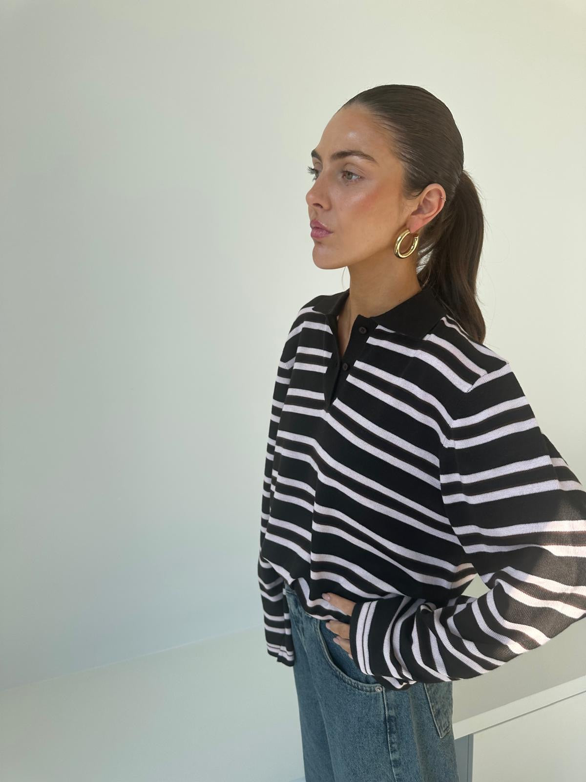 Mala polo knit blouse