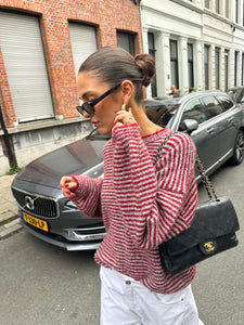 Michie striped knit burundy
