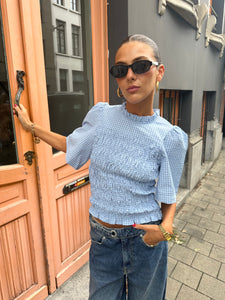 Possini check top blue