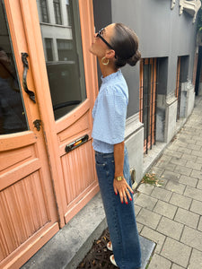 Possini check top blue