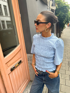 Possini check top blue