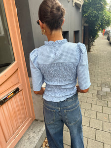 Possini check top blue