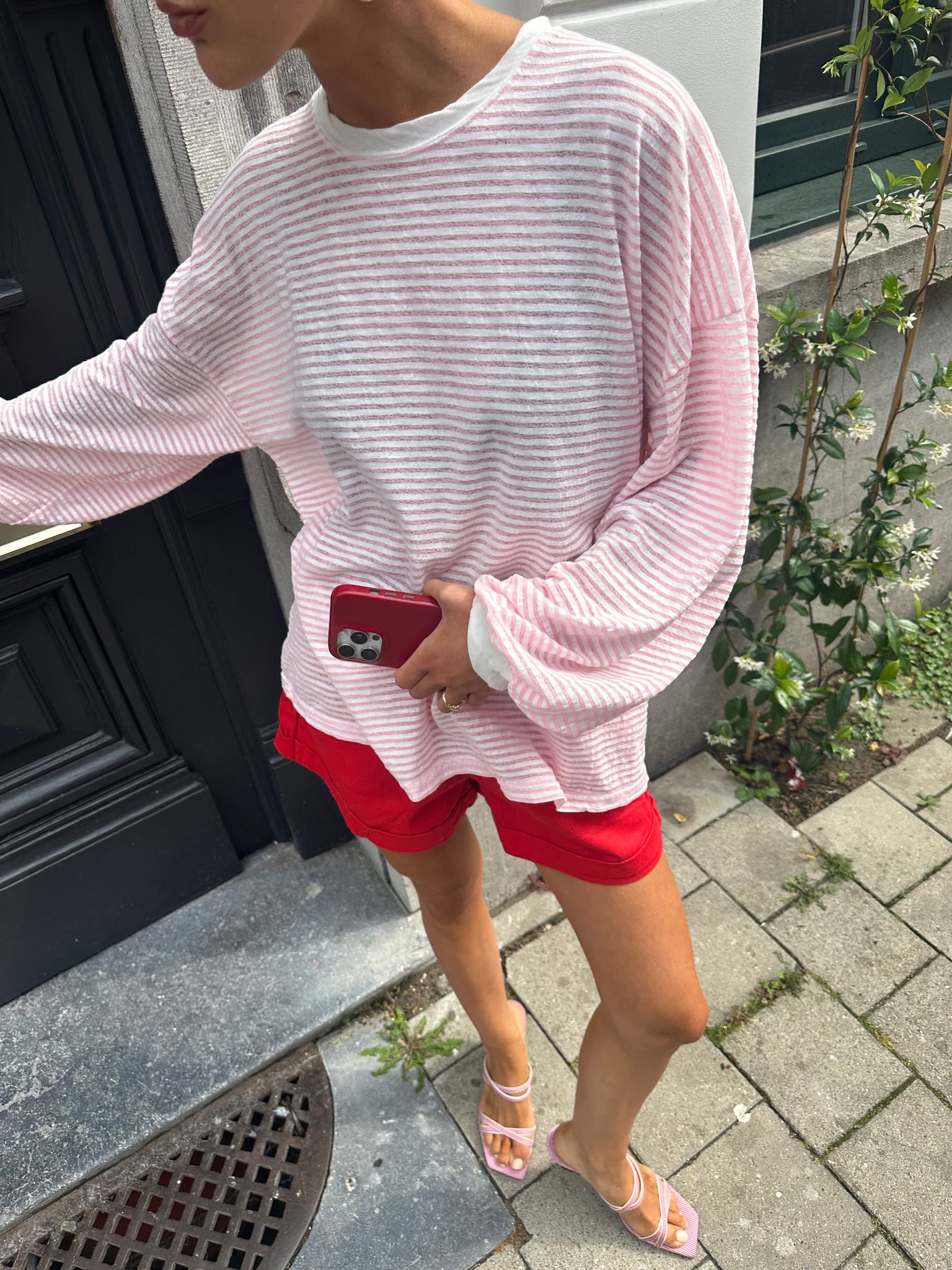 Rox striped longsleeve pink