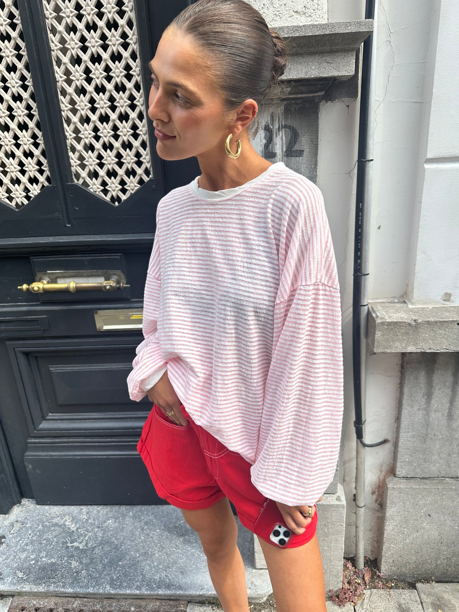 Rox striped longsleeve pink