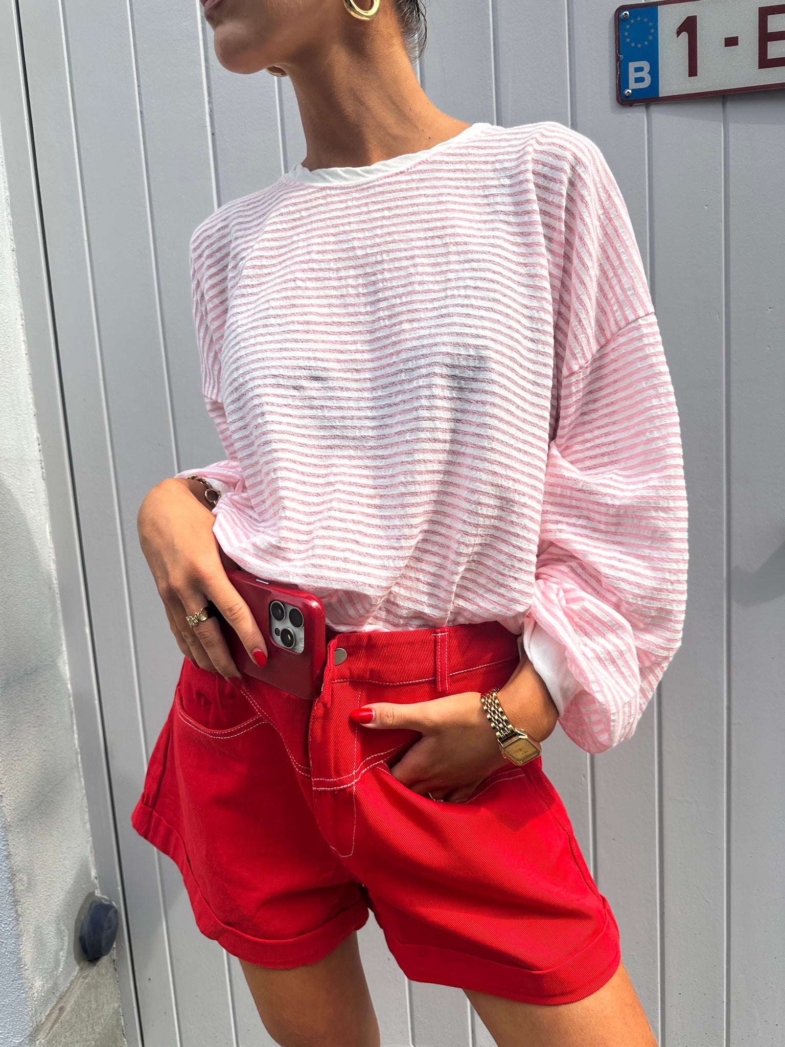 Rox striped longsleeve pink