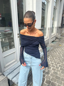 Addie mesh top navy