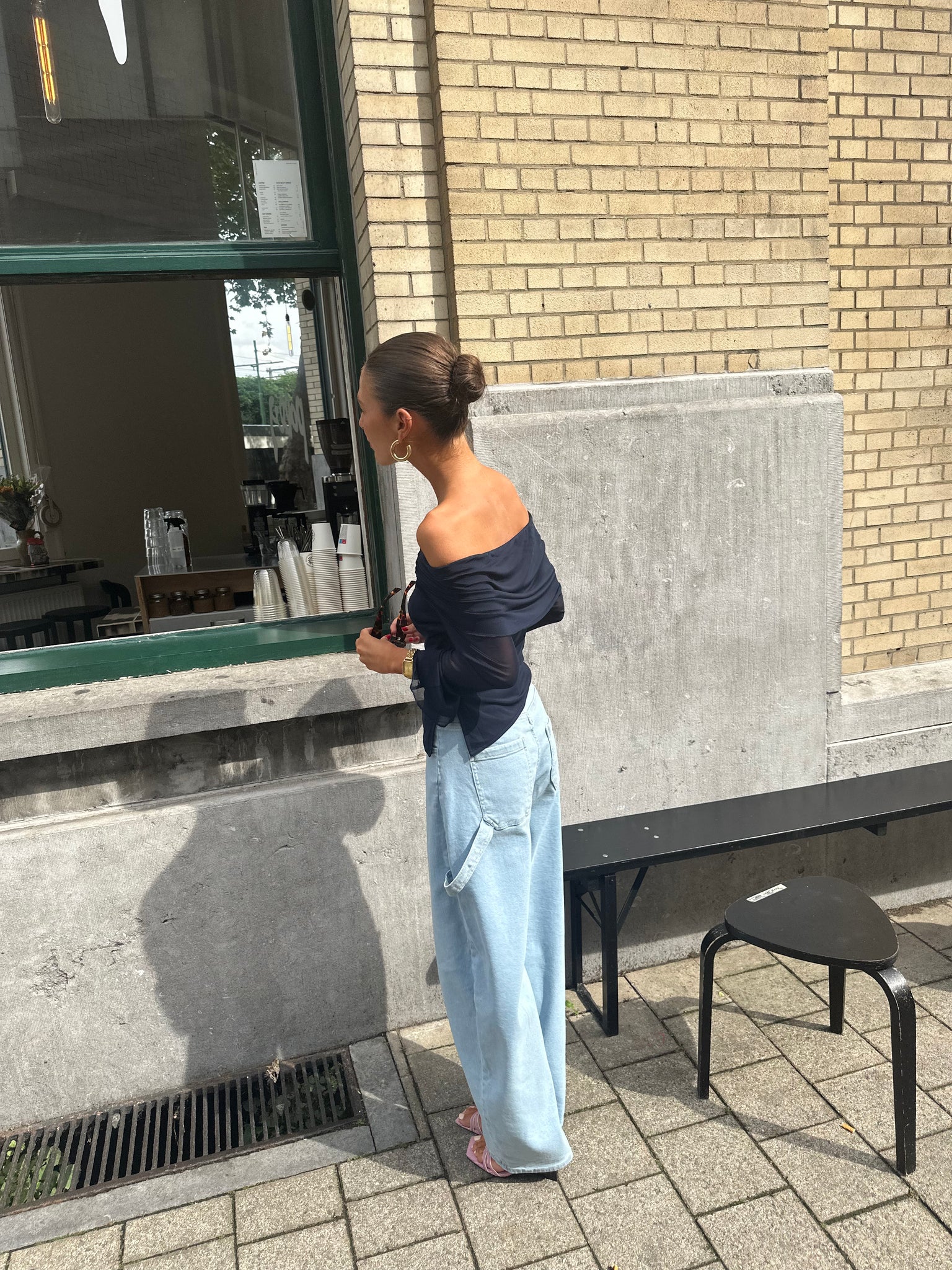 Addie mesh top navy