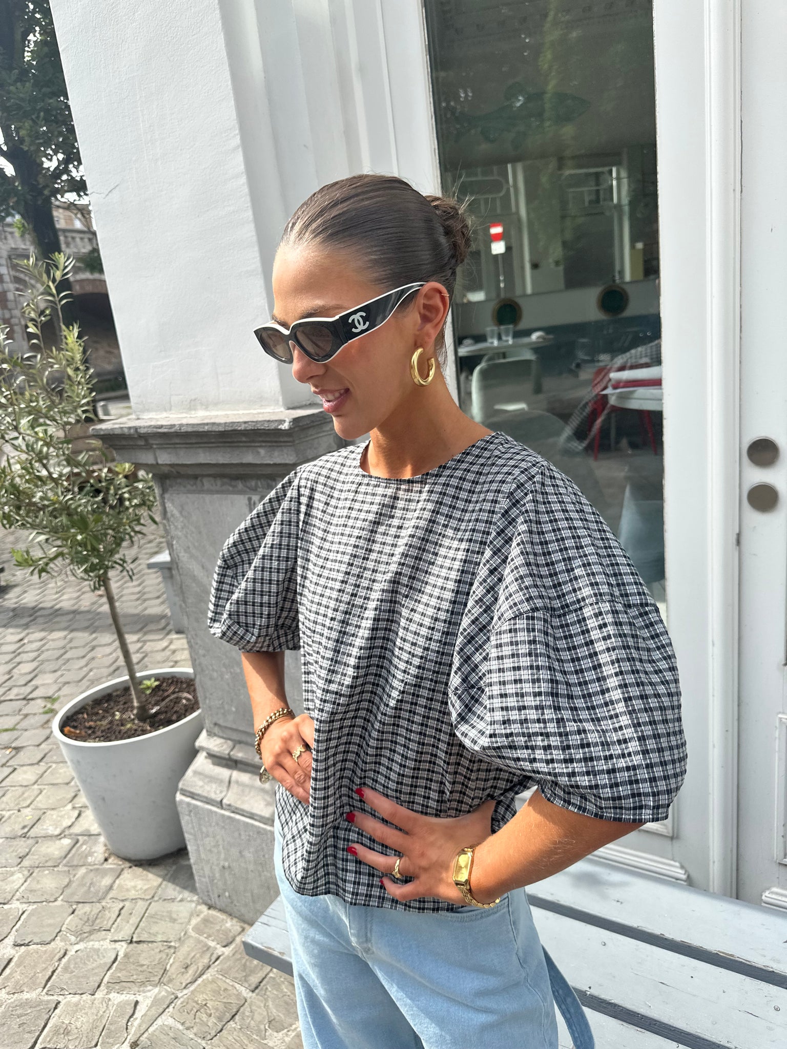 Pauline checked top