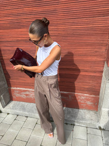 Malba poplin pants brown