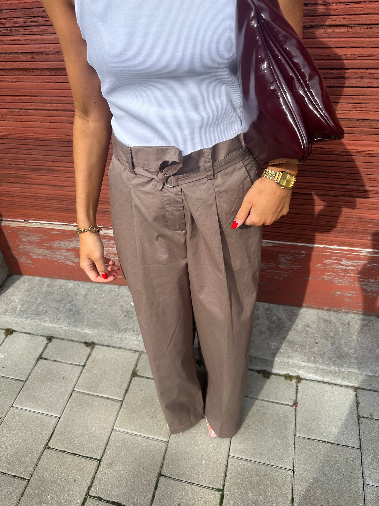 Malba poplin pants brown