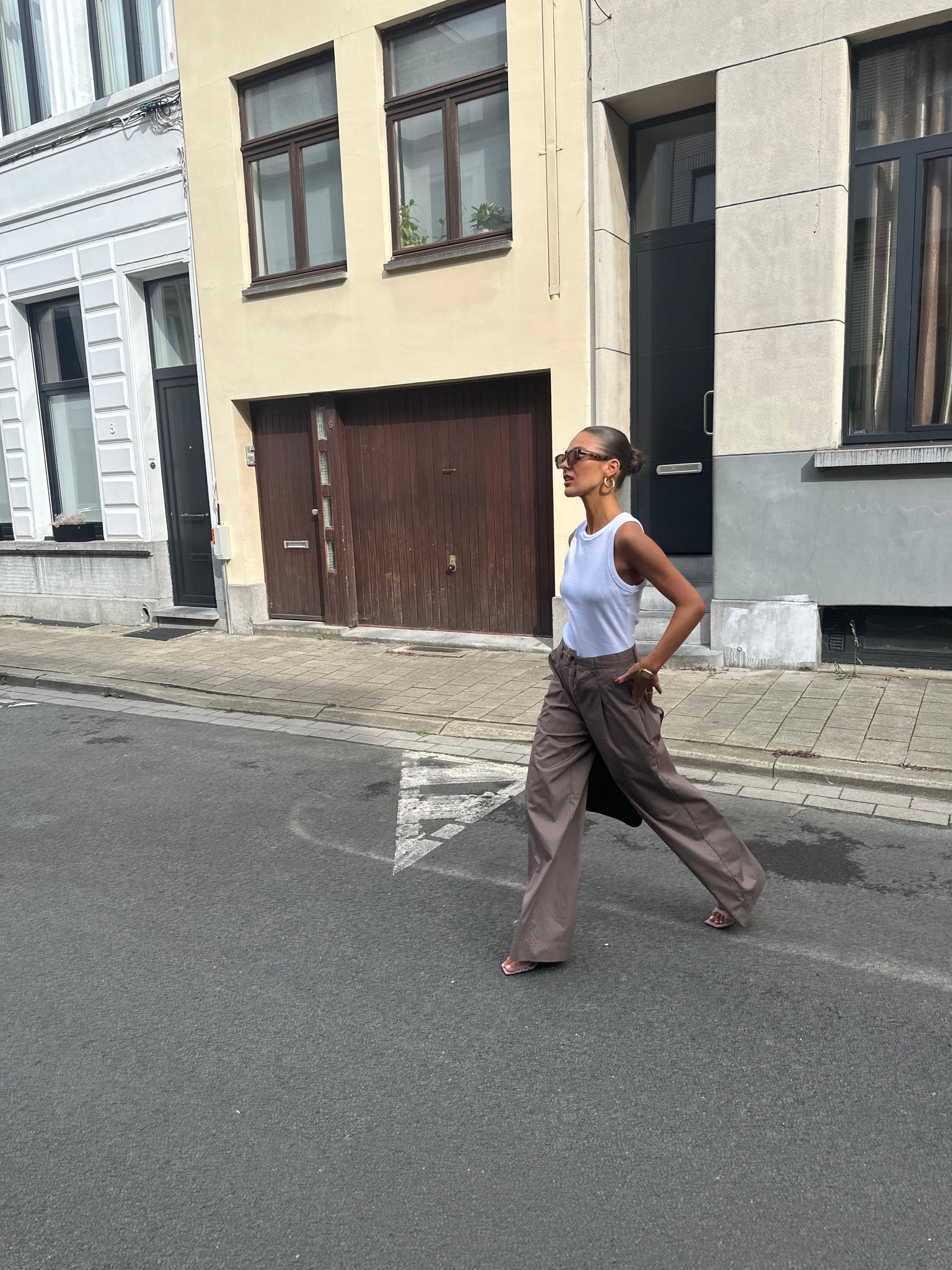 Malba poplin pants brown