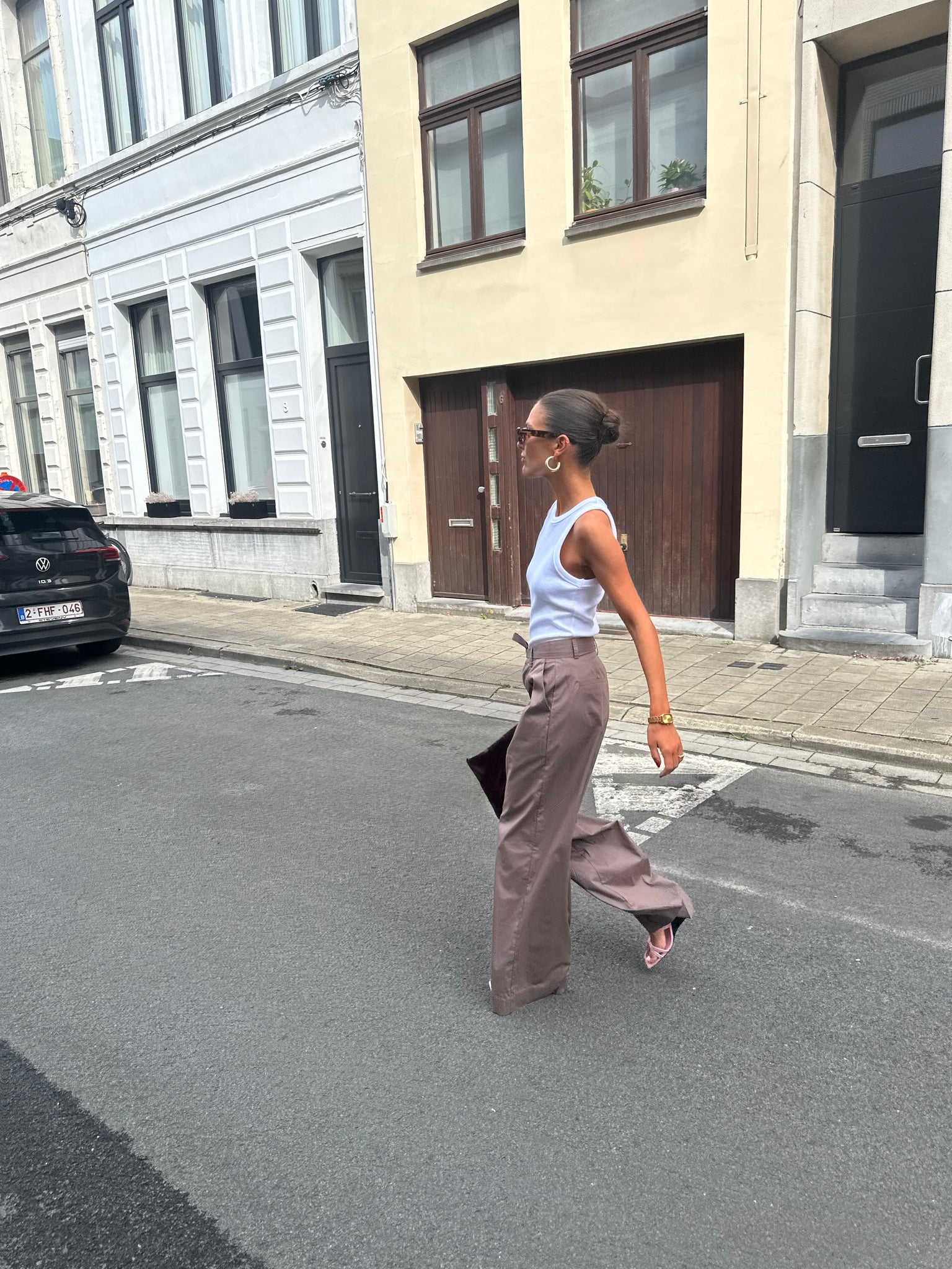 Malba poplin pants brown