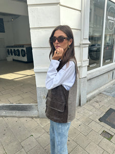 Faux leather vest