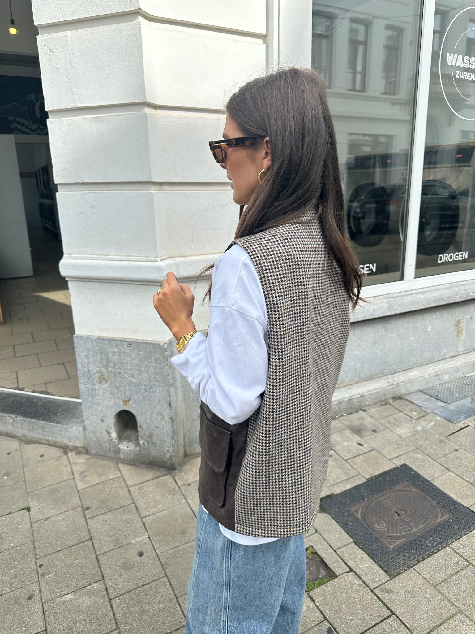Faux leather vest