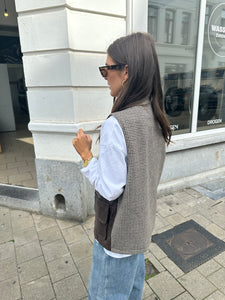 Faux leather vest