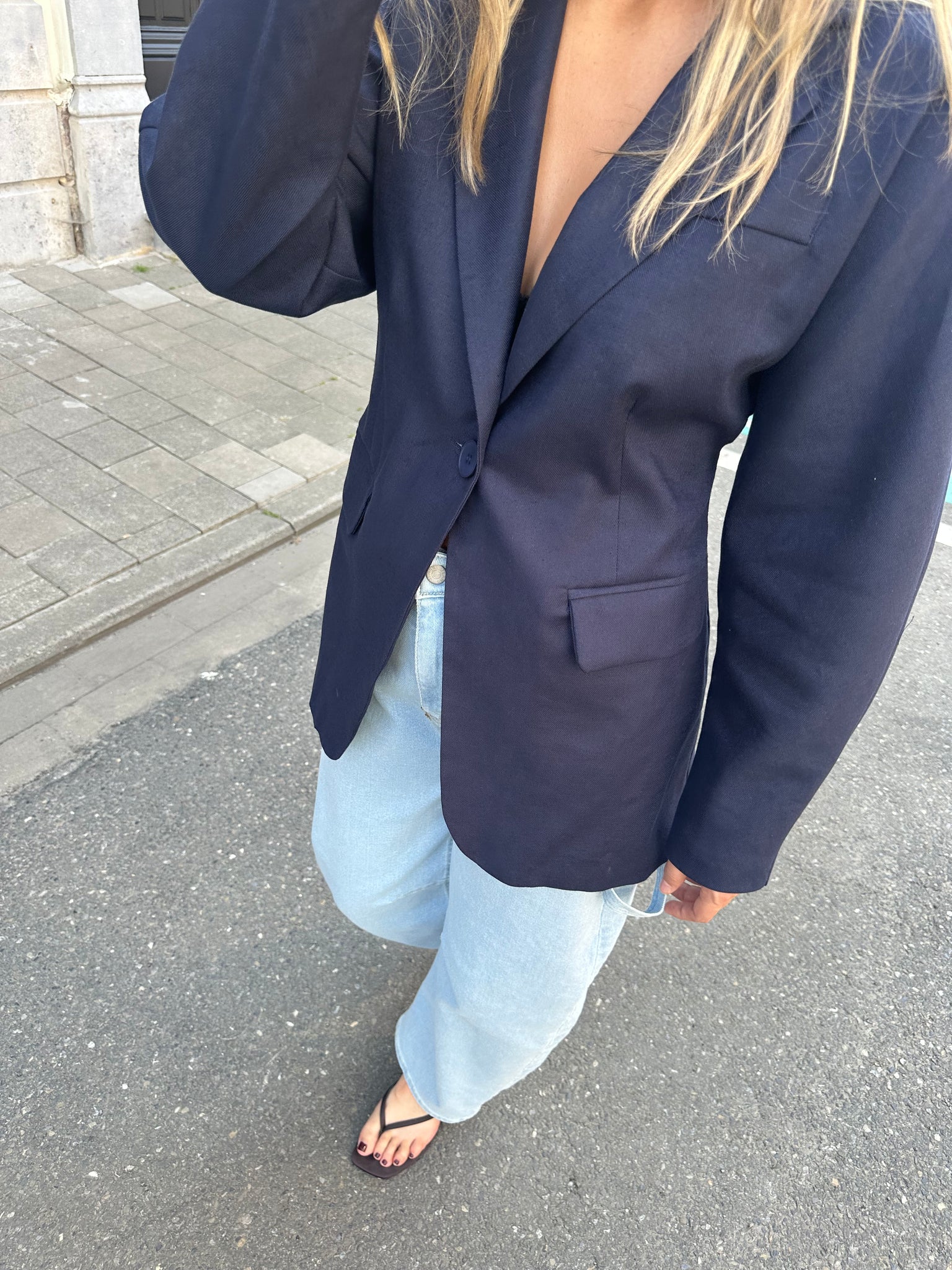 Scarf blazer navy