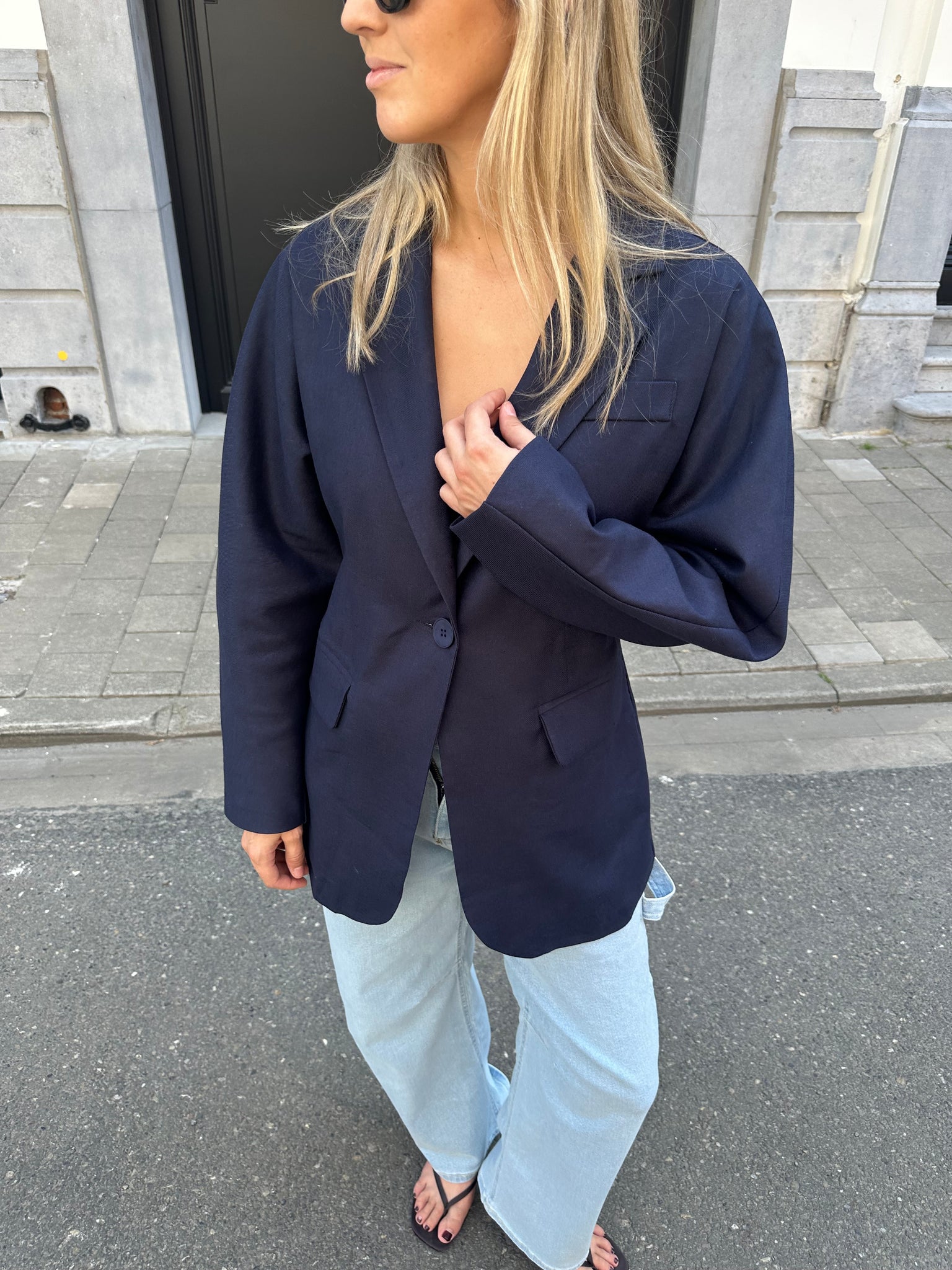 Scarf blazer navy