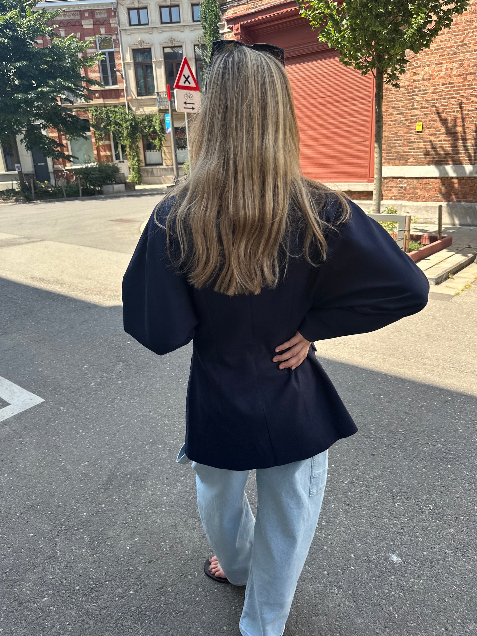 Scarf blazer navy