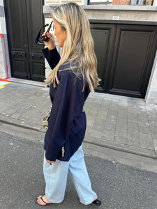 Scarf blazer navy