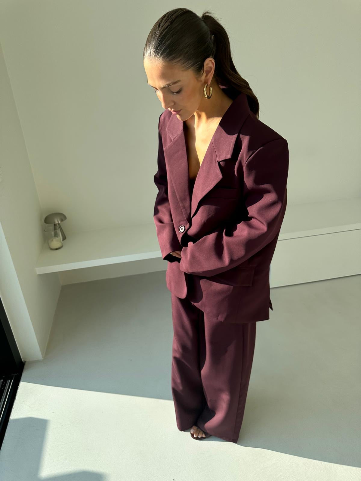 Panko suit pants burgundy