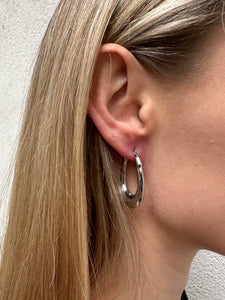 Oval earrings silver