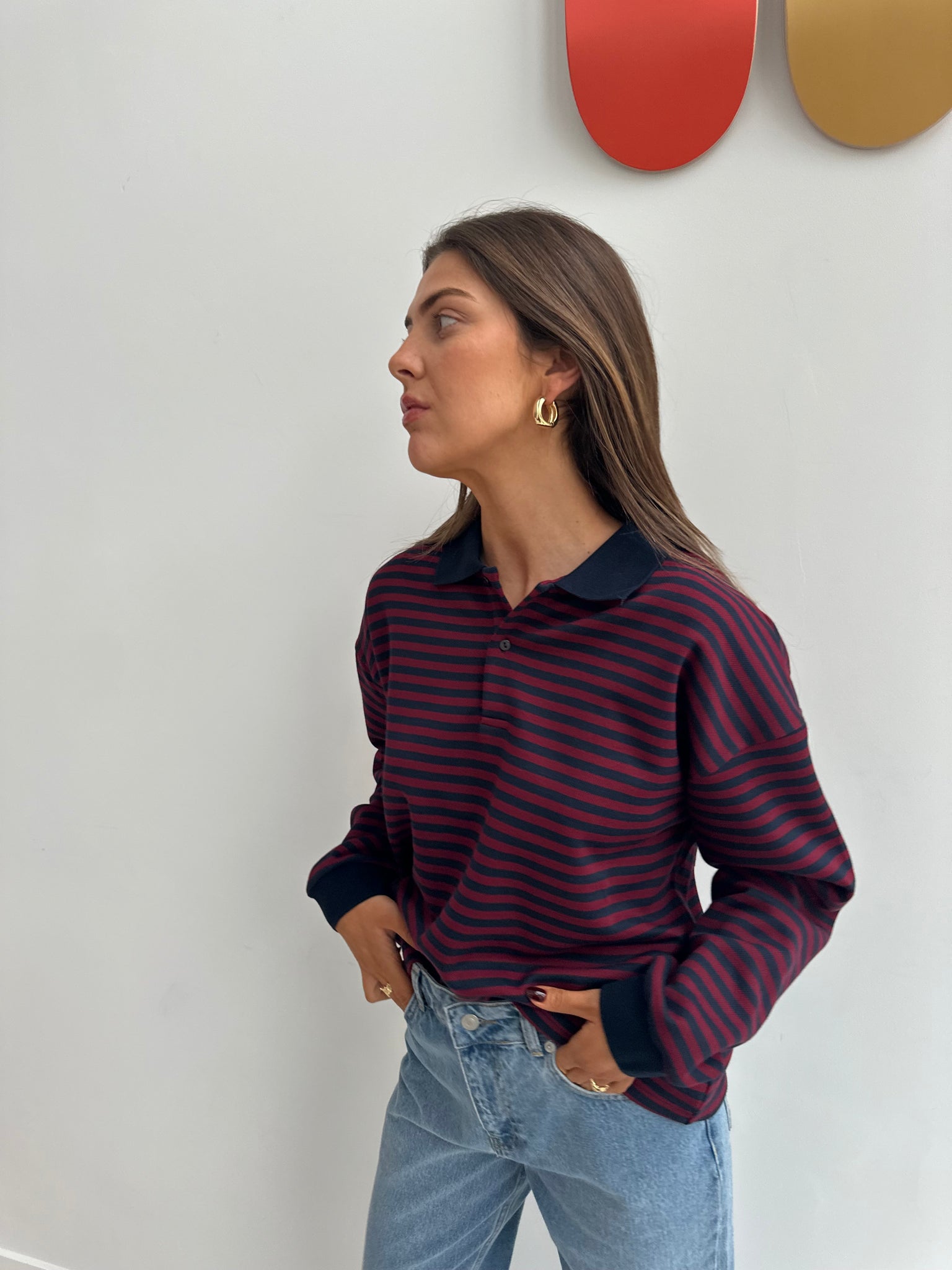 Sara Wide Stripe Polo