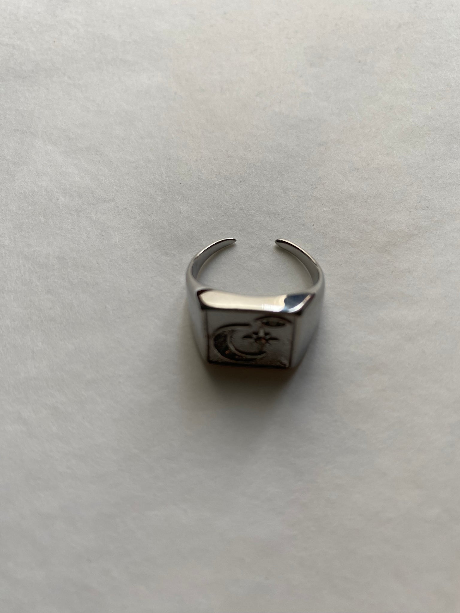 Moon ring silver