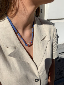 Noemie necklace blue cilinder